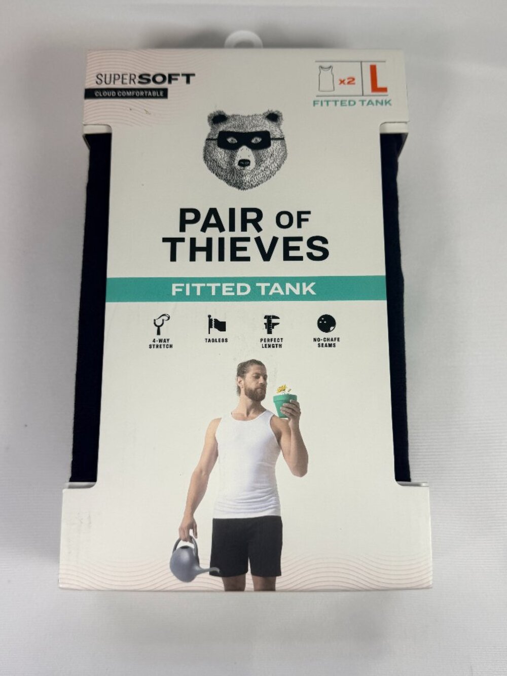 Pair of Thieves Fitted Tank Undershirt 2 Pack Modern Mens Size Large Black NEW